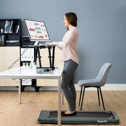 Miniatura 5 de GYMAX Almohadilla para caminar, pantalla LED dual 2 en 1, caminadora para debajo del escritorio para el hogar con control remoto y aplicación