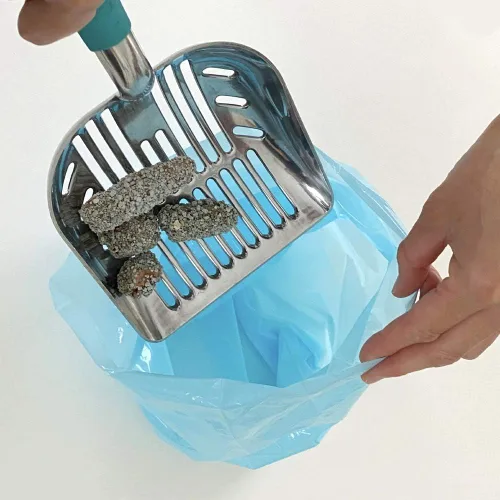 Miniatura 5 de BOS Amazing Odor Sealing Cat - Bolsas de eliminación de desechos para gatos, duraderas y sin perfume [Tamaño: M, color: azul claro]