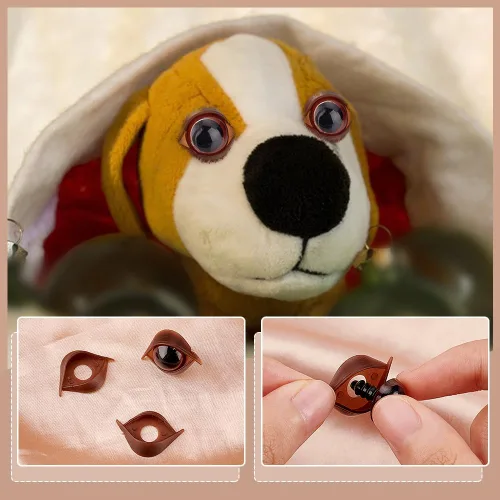 Miniatura 2 de PH PandaHall 100 juegos de ojos de seguridad para manualidades con hebillas para párpados, ojos de animales de peluche, ojos de ganchillo
