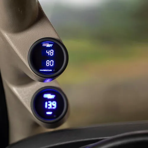 Miniatura 3 de GlowShift Kit de medidor de temperatura dual digital de 10 colores de 302.0 °F, para refrigerante de agua, aceite, temperatura de transmisión