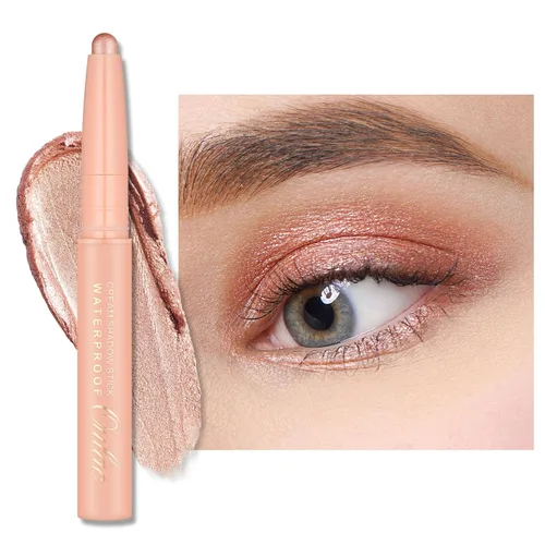 Miniatura 19 de Oulac Twist-Up Sombra de Ojos Brillante en Barra – Maquillaje de Ojos Vegano y Libre de Crueldad con Textura Cremoso y Mezclable, Resistente al 01