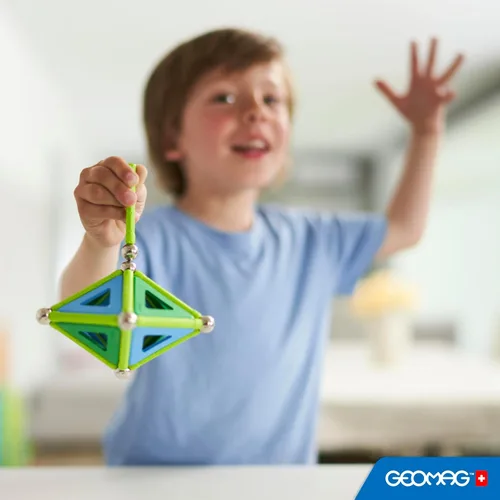 Miniatura 4 de Geomag Juguetes magnéticos clásicos para niños a partir de 5 años, 52 piezas de imanes educativos STEM para niños, bloques magnéticos hechos