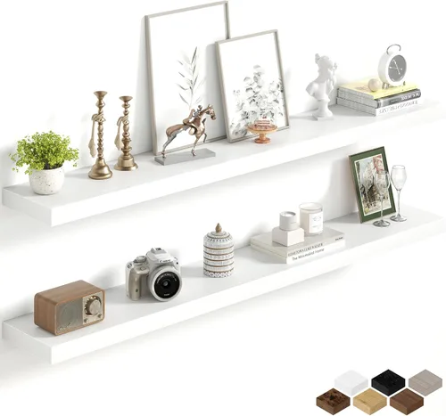 Miniatura 65 de Fun Memories Estantes flotantes de 16 pulgadas para pared, estantes de 8 pulgadas de profundidad para baño, dormitorio, cocina, montaje en pared