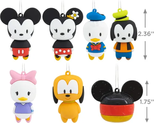Miniatura 5 de Hallmark Adornos de Navidad de Disney Mickey Mouse Misterio, Resistente a Romper, Juego de 2