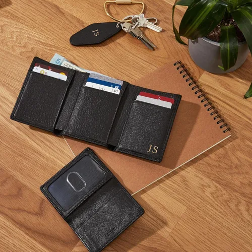 Miniatura 2 de Trifold con tarjeta portafolios talla única Aceite Negro