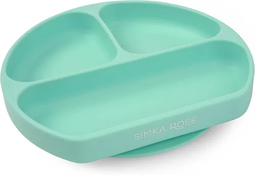 Miniatura 15 de Simka Rose Platos de succión para bebés y niños pequeños, platos de silicona, sin BPA, diseño dividido, apto para microondas y lavavajillas, Sombra