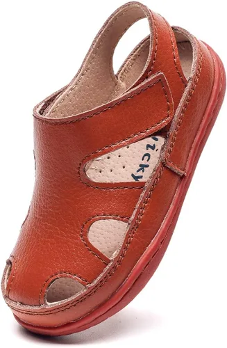 DADAWEN - Sandalias de pescador con correa de cuero para niña y niño (bebé, niño pequeño, niño grande)