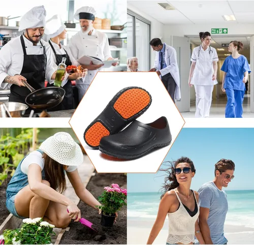 Miniatura 5 de Zapatos de chef para hombre, zapatos para cocina, zapatos de trabajo antideslizantes para mujer, zuecos cómodos para enfermera, zapatos de cocodrilo