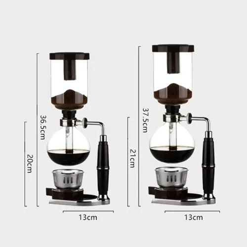 Miniatura 6 de Juego de 3 tazas de sifón para café, hervidor al vacío, con filtro, sifón, tetera, resistente al calor, para el hogar