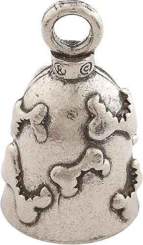 Miniatura 2 de Guardian Bell Good Luck Bell w/Keyring & Black Velvet Bag Motorcycle Bell Lead-Free Pewter Made in USA Bulldog Biker