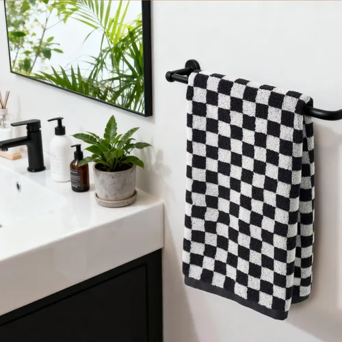 Miniatura 4 de Jacquotha Juego de 6 toallas de mano a cuadros, toallas de baño y cocina de algodón para uso diario, 13 x 29 pulgadas, varios