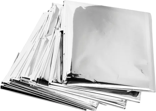 ASA TECHMED Mantas térmicas de Mylar de emergencia a granel, manta espacial, kit de supervivencia para camping, kit de primeros auxilios para