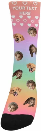 Miniatura 220 de Artsadd Calcetines personalizados para mujeres y hombres, amantes de los perros y gatos, regalos divertidos unisex personalizados