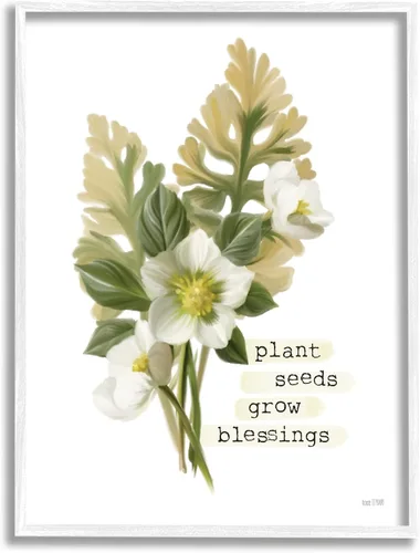 Stupell Industries Plantas Semillas Cultivar Bendiciones Frase inspiradora de jardín de primavera, diseño de House Fenway