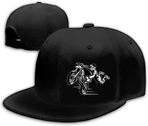 Miniatura 8 de Motorcycle Skull Hat Flat Bill Hats for Men Snap Backpack Mens Hats Snapback Baseball Cap for Teens Boys
