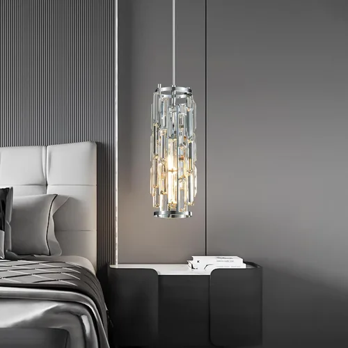 Miniatura 2 de Lámpara colgante moderna cromada para isla de cocina, mini candelabro de cristal, accesorio de iluminación colgante para cocina, isla, comedor