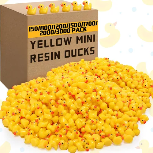 Barydat 1200 piezas de patos mini de resina a granel, decoración diminuta para juegos de escondite, bromas en cruceros, fiestas de Navidad, jardín