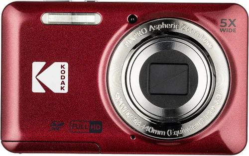 Miniatura 2 de Kodak Pixpro FZ55 - Cámara digital (rojo) El paquete incluye: 2 tarjetas de memoria de 128 GB, 2 baterías recargables, cargador de batería, funda
