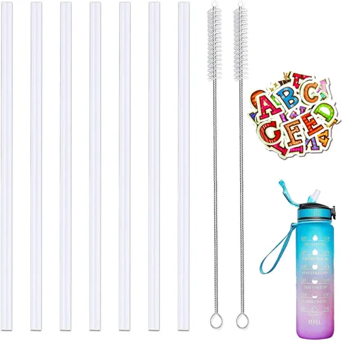 7 popotes de repuesto para botella Hydro Flask con tapa de popote de boca ancha, compatible con Giotto, ajuste Thermoflask, popotes para boca ancha