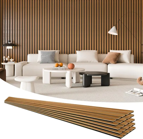 Miniatura 23 de Art3d Paneles acústicos de listones de madera para decoración elegante y reducción de ruido, panel texturizado 3D para techo y pared, paquete
