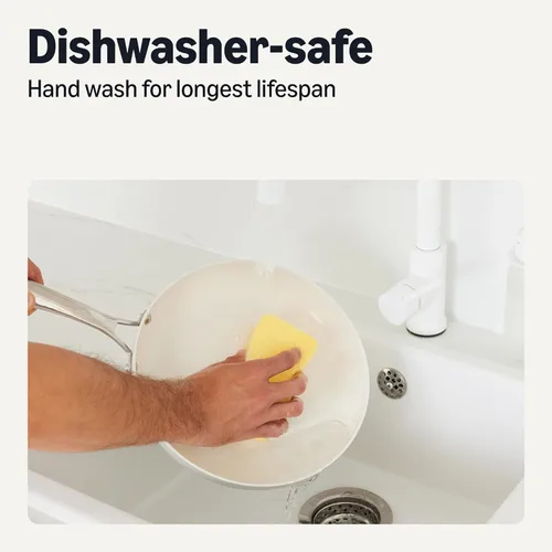 Miniatura 4 de Amazon Basics Utensilios de cocina antiadherentes de cerámica, juego de 3 piezas, compatible con todas las placas de inducción, apto para Gris lino