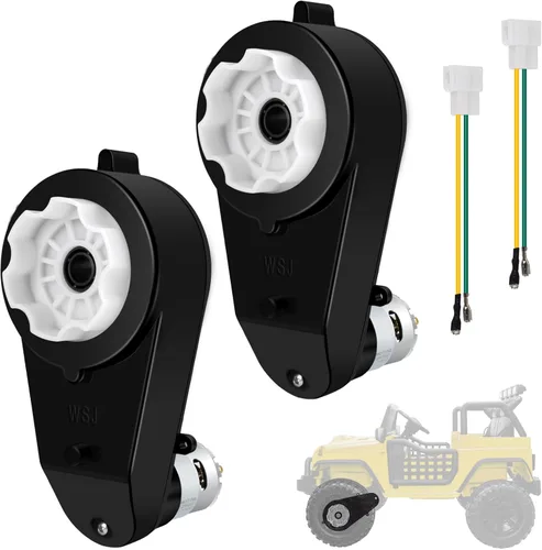 2 piezas de caja de cambios de 12 V 40000 RPM con alto par motor de 12 V CC para niños montar en coche, SUV, UTV, ATV, piezas de motor eléctrico con