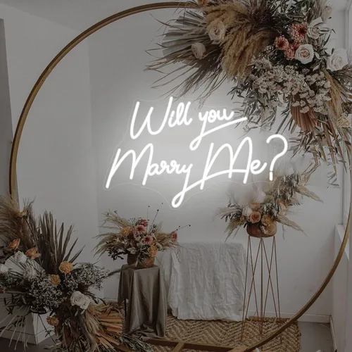 Miniatura 2 de IbayNawi Letrero de luces LED de neón – Letreros con texto en inglés «Will You Marry Me» para decoración de fiesta de compromiso, propuesta