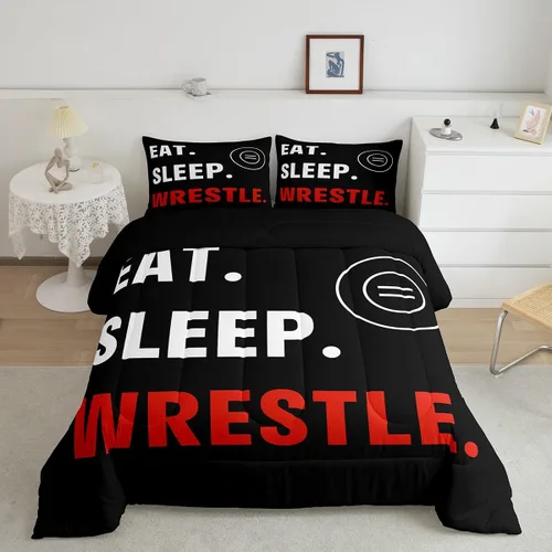 Miniatura 3 de Castle Fairy Juego de edredón de deportes de lucha libre, tamaño Queen, juego de ropa de cama con temática de lucha libre para mujeres adultas