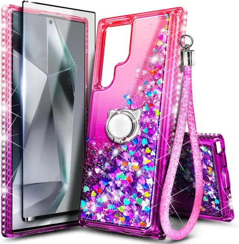 Miniatura 33 de NGB Diseñada para funda Samsung Galaxy Note 10+ (Plus), Rosa/Aguamarina Funda con Purpurina Líquida Brillante Linda para Mujeres Niñas Niños