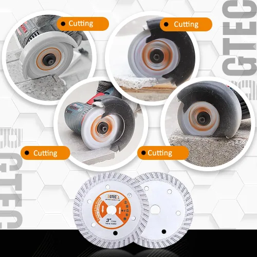 Miniatura 4 de BGTEC Hoja turbo de granito de diamante, disco de corte de 3 pulgadas/2.953 in para hormigón, hormigón reforzado, piedras artificiales duras