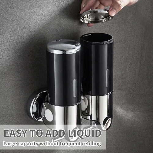 Miniatura 4 de Dispensador de jabón montado en la pared, dispensador de ducha, cabezal de prensado manual, dispensador de champú líquido y jabón para baño, cocina