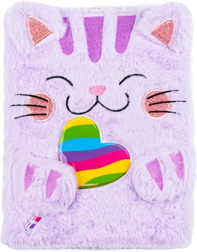 Miniatura 7 de VOTUM Fuzzy Bear - Juego de regalo de papelería para niños, cuaderno de felpa, resaltadores apilables, bolígrafos de clic, notas adhesivas