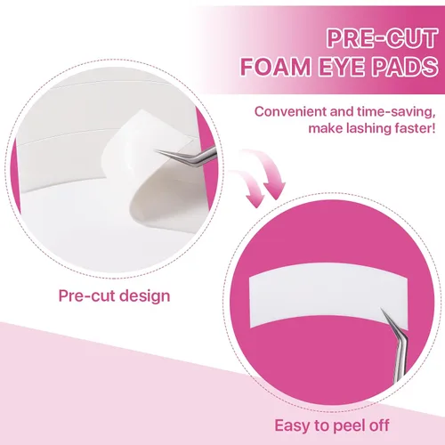 Miniatura 3 de Pretty memory 110 almohadillas de ojos para extensiones de pestañas, cinta de espuma precortada para extensiones de pestañas, almohadillas