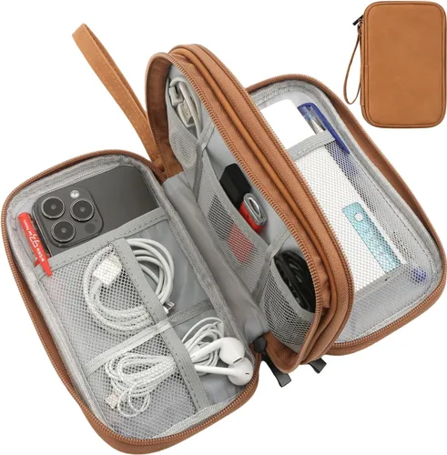 Miniatura 26 de CAAORDKSO Bolsa Organizadora de Electrónicos para Viaje, Estuche Pequeño Organizador de Cables Impermeable, Bolsa de Accesorios, Estuche Electrónico