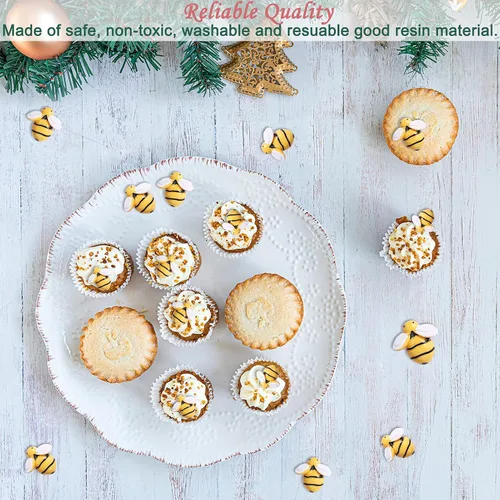 Miniatura 6 de MIKIMIQI 40 piezas diminutas de resina para decoración de abejorros, decoración de abejorros con caja de almacenamiento para manualidades, corona
