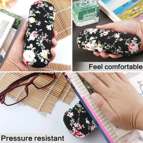 Miniatura 6 de Estuche rígido para gafas para mujer, diseño floral, retro, estuche portátil