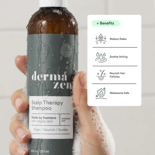 Miniatura 4 de Dermazen Champú limpiador de terapia del cuero cabelludo para tipos de piel de dermatitis seborreica Reduce visiblemente la descamación y alivia