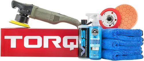 Chemical Guys 10FX - Kit de pulidora orbital aleatoria de un solo paso, kit de eliminación de arañazos y remolinos (8 artículos) (BUF613)