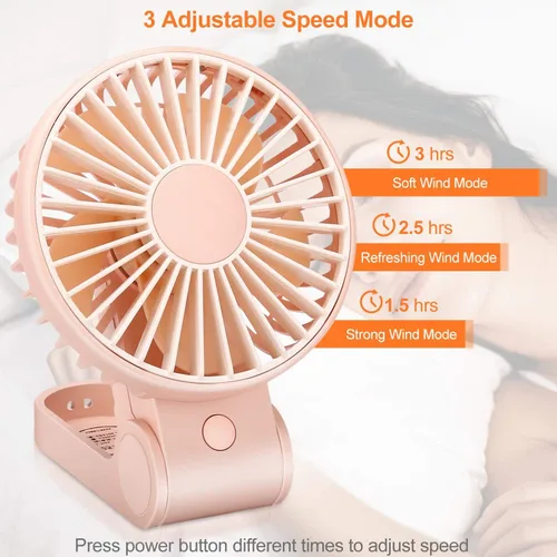 Miniatura 4 de TriPole Mini ventilador de mano USB, ventilador portátil recargable con pilas, ventilador de escritorio plegable de 3 velocidades, ventilador
