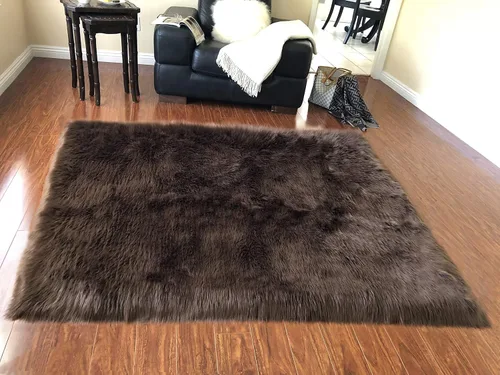 Miniatura 14 de LAMBZY Alfombra rectangular de piel de oveja sintética, súper suave, hipoalergénica, de felpa, lujosa alfombra de felpa sedosa para dormitorios