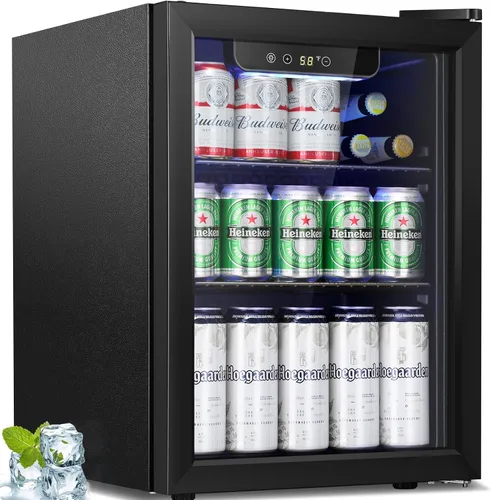 Miniatura 10 de Antarctic Star 18L Mini Fridge Cooler 24Can, Beverage Refrigerator with Quiet Compressor, LED Light,Freestanding Small Fridge with Electronic