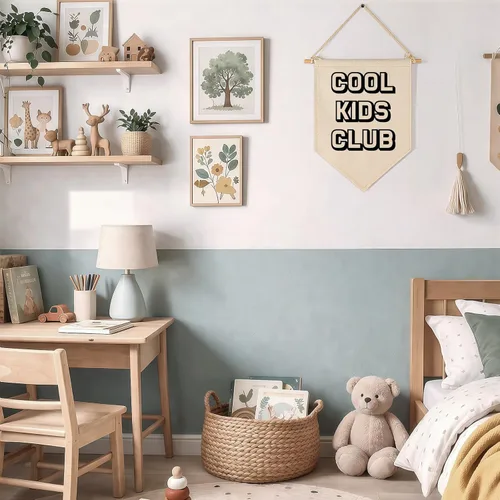 Miniatura 5 de Señal de bandera del Club de Niños Genial - Regalos de arte para bebés recién nacidos, niños y niñas - Decoración de pared con pancarta