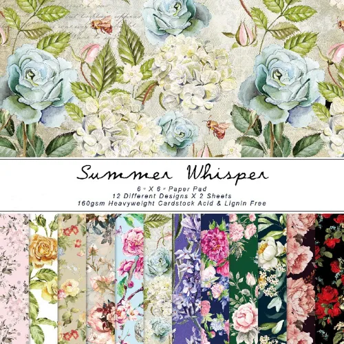 XZJMY 24 hojas de papel especial floral vintage para álbumes de recortes, 12 diseños de papel decorativo para hacer tarjetas, álbum de recortes,