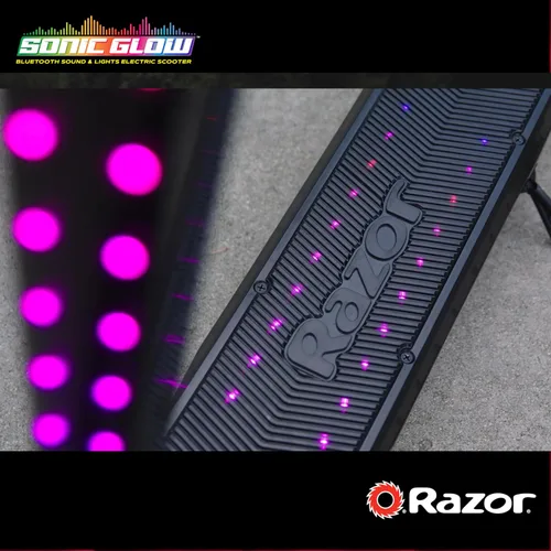 Miniatura 6 de Razor Sonic Glow Scooter eléctrico negro con luces LED y altavoz inalámbrico Bluetooth, (13112110)