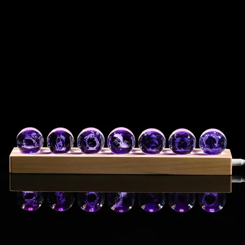 Miniatura 10 de Qianwei Bola de cristal 3D, decoración gótica de Halloween con base de lámpara LED, el mejor regalo de cumpleaños para hombres, profesores, niños