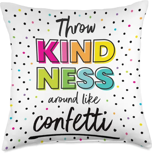 Miniatura 5 de Carson Dellosa Education Happy Place Kindness Around Like - Almohada de confeti, 16 x 16 pulgadas, multicolor