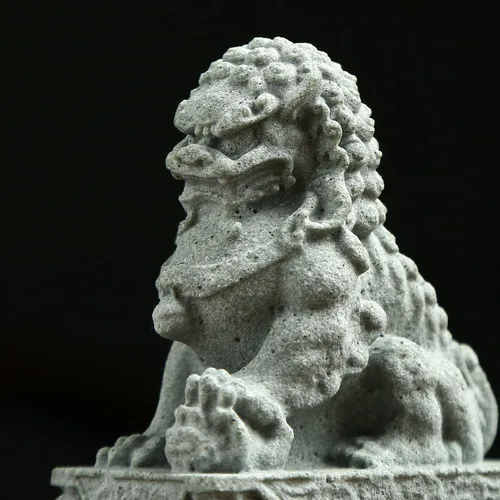 Miniatura 5 de Foo Dogs Estatuas Par de León Guardián Fu Foo Perros Estatuas de Piedra Chino Feng Shui Decoración de inauguración de la casa Felicitaciones