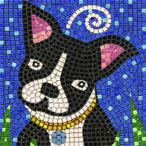 Miniatura 34 de Mosaicos hechos a mano fáciles con nuestro kit de manualidades de mosaico para adultos, delfín cuadrado de 7 pulgadas (20cm)