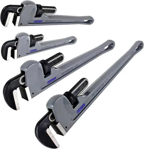 Miniatura 7 de Llave de tubo de aluminio de 48 pulgadas, capacidad de mordaza ajustable de 8"/200mm, llave de fontanería de mango recto resistente, herramienta