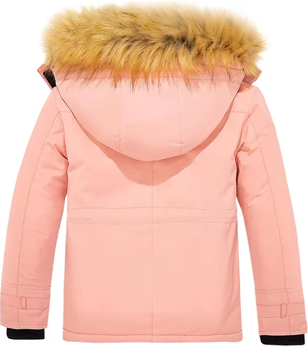 Miniatura 2 de Wantdo Chaqueta de esquí impermeable para niña, abrigo de invierno cálido con capucha de piel sintética